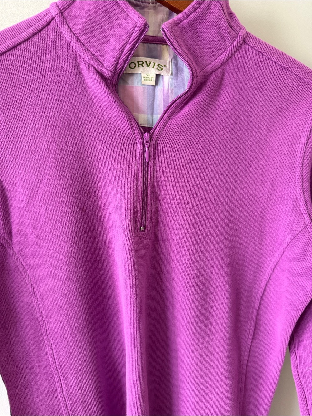 Orvis Women's Half-Zip Sweater in Bright Magenta